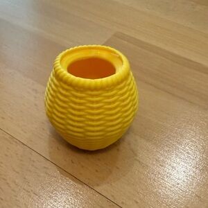 Yellow Woven Textured rubber basket
